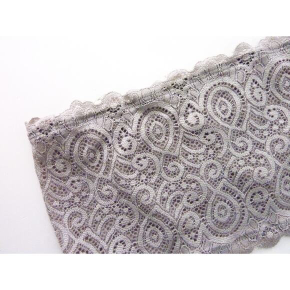 NWOT Lace Scalloped Bandeau Bra Free People Intimately Tube Top M/L Mauve Gray - Picture 2 of 5